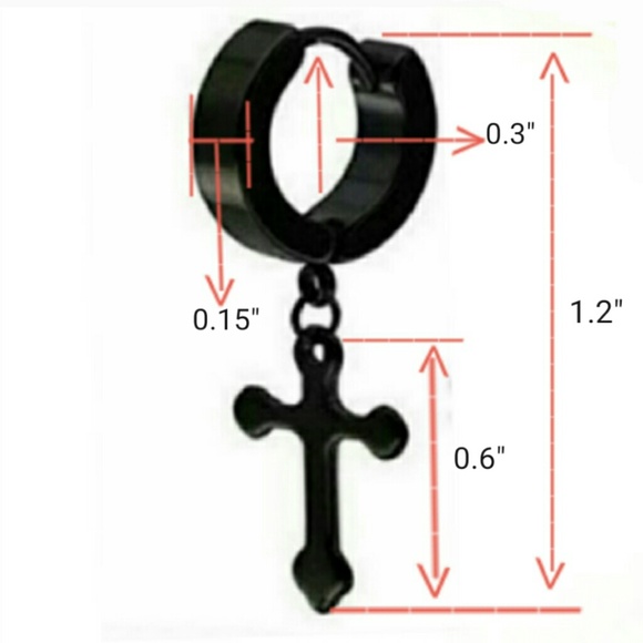 NEW Huggie Hoop Cathedral Cross Earrings - Picture 6 of 8